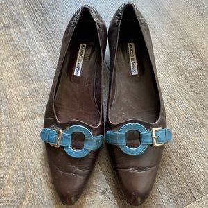 Manolo Blahnik Buckle Flats 9 40